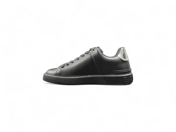 BALMAIN Black Leather Sneakers