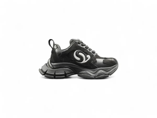 SALAXI Black Chunky Sneakers