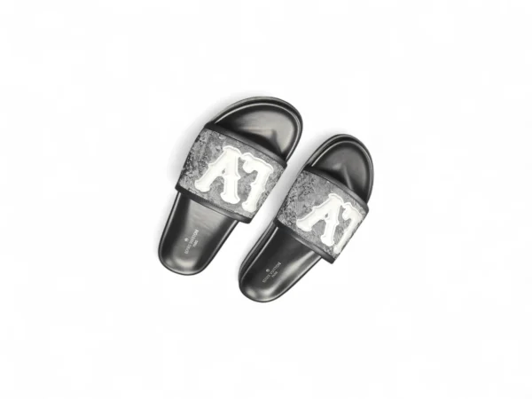 LVE Monogram Denim Slides