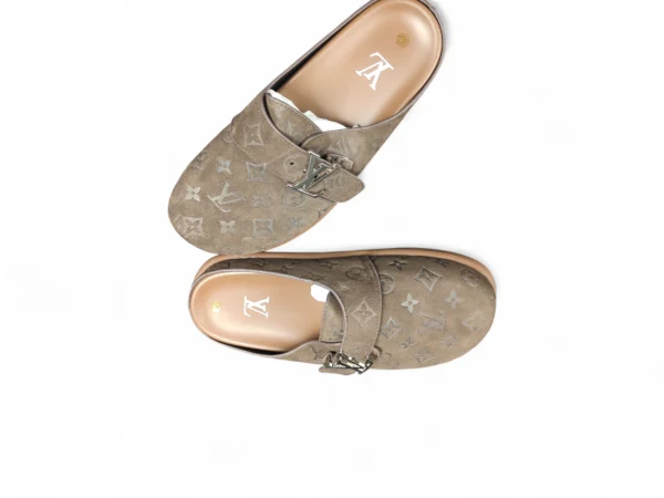 LVE Suede Monogram Mules