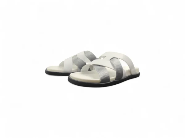 HERMES Luxury White Cross Sandals